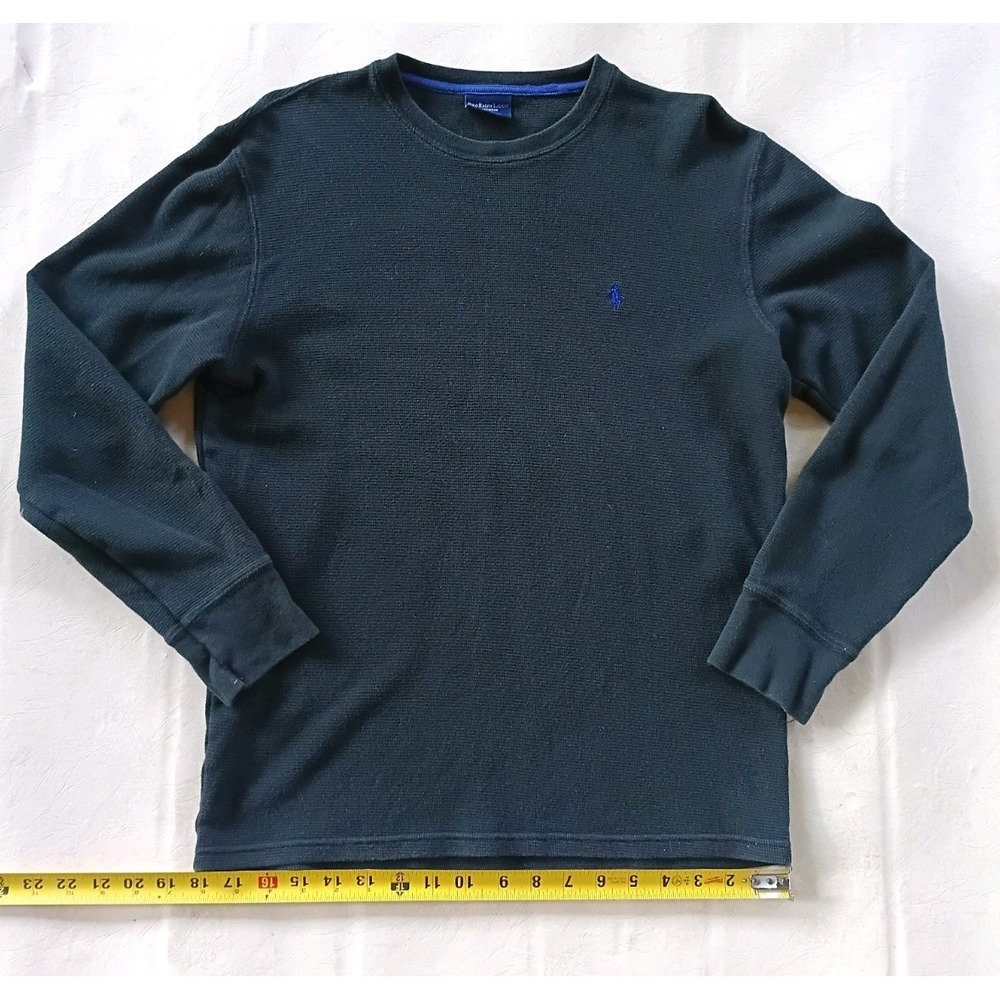 Polo Ralph Lauren Sleepwear Waffle Knit Thermal Long Sleeve Shirt Men’s M Black